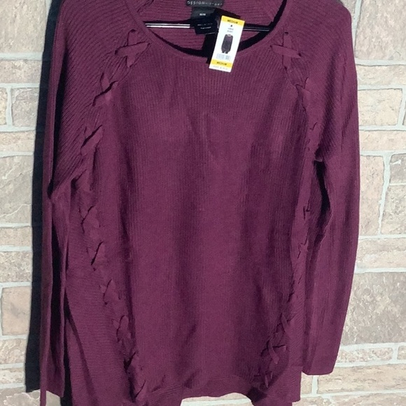 Design History NEW - Sz M - criss cross design front lightweight sweater - Picture 5 of 6